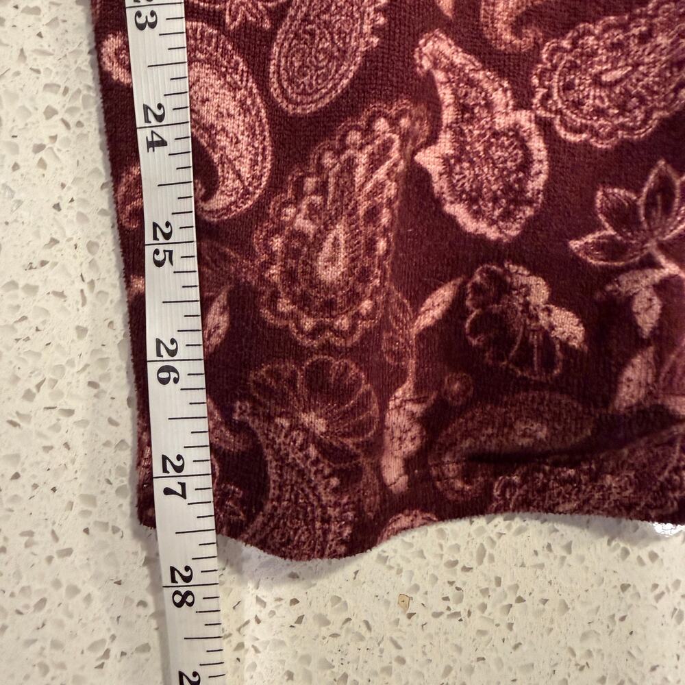 Lucky Brand Paisley Lounge Pajama Set Medium Burgundy Pink Boho Comfort Soft - Picture 9 of 9